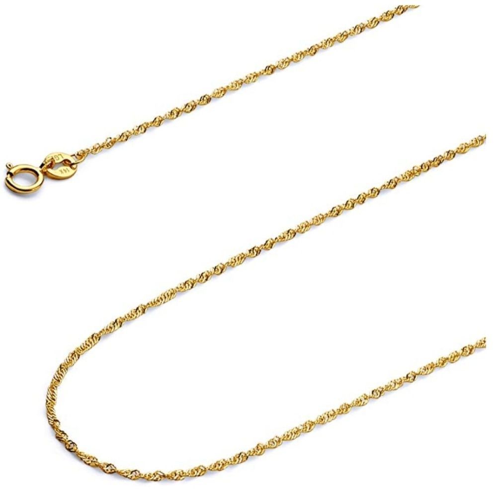 14k SOLID GOLD CHAIN ROPE DIAMOND CUT W BOX